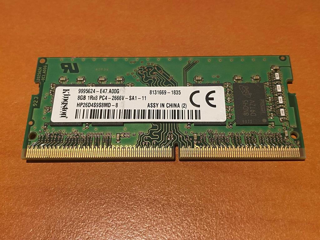 Kingston 8GB 1Rx8 PC4-2666V-SA1-11 Laptop geheugen, Computers en Software, DDR4, 8 GB, Ophalen of Verzenden, Zo goed als nieuw