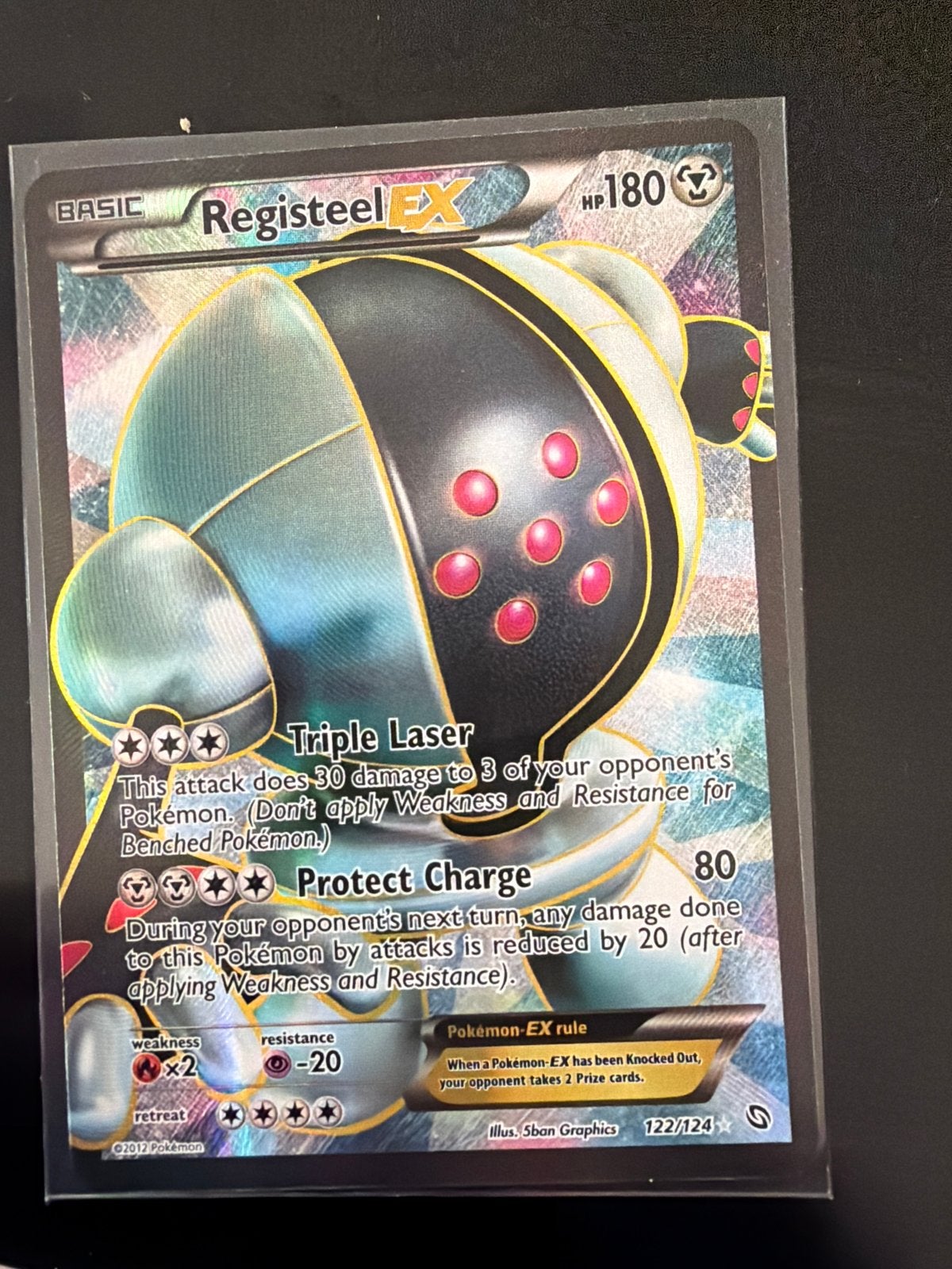 Registeel EX Pokémon Kaart - Full Art (122/124), Ophalen of Verzenden, Zo goed als nieuw, Losse kaart