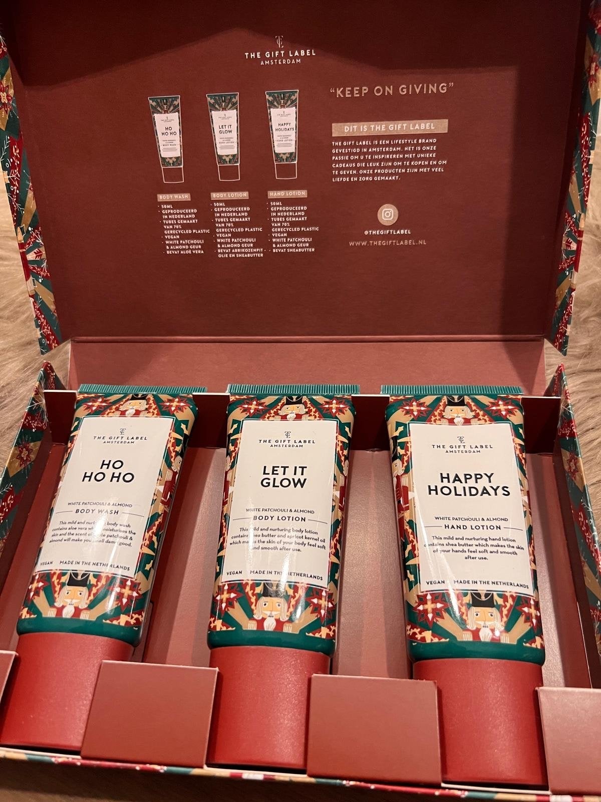 The Gift Label Cadeauset: Bodywash, Bodylotion, Handlotion, Ophalen of Verzenden, Nieuw, Bad & Douche
