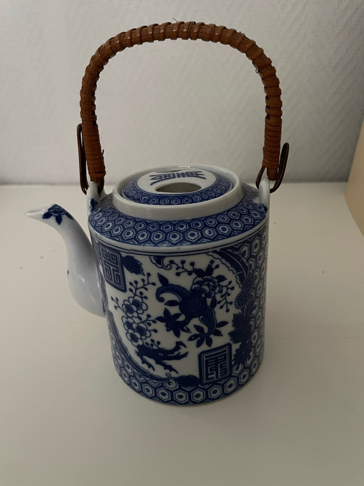 Vintage Chinese theepot met bamboe hengsel - Nieuw, Ophalen of Verzenden