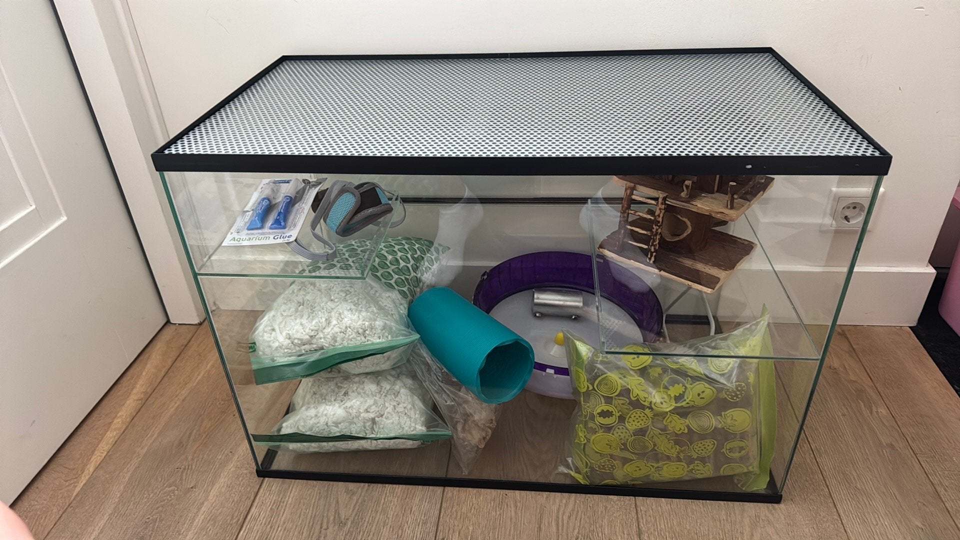 Glazen knaagdier hok/ kooi. Gerbils/ ratten/ hamster, Dieren en Toebehoren, Knaagdieren en Konijnen | Hokken en Kooien, Minder dan 75 cm