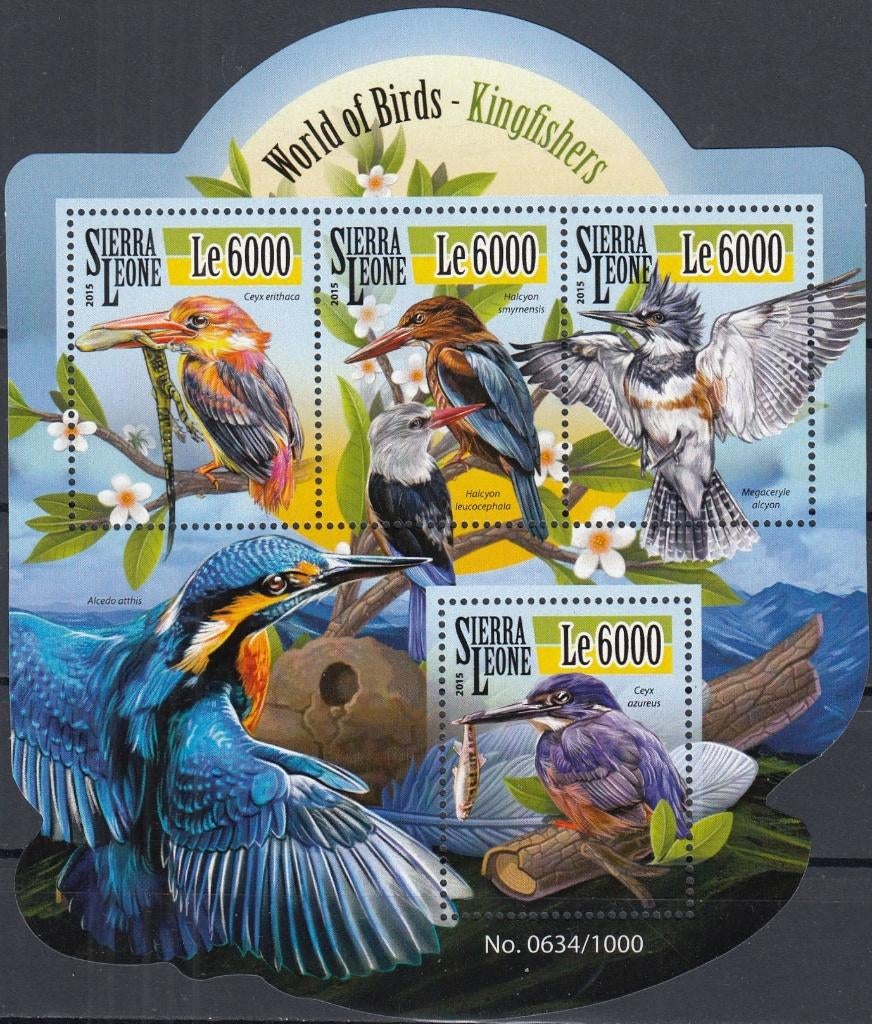 Sierra Leone- OOI-25- 2015- IJsvogel- IJsvogels- Blok-2-  P, Verzenden, Overige landen, Postfris