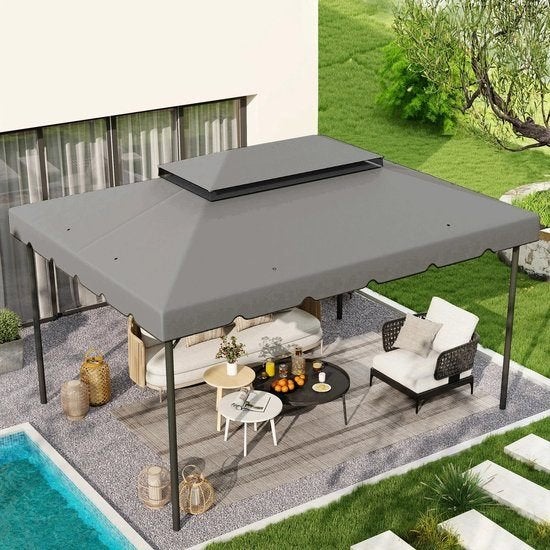 Gazebo - Tuin Dak - Reservedak - 2 Niveaus - Pergola Awning, Corvance B.V., Verzenden, Nieuw, Corvancebol@gmail.com