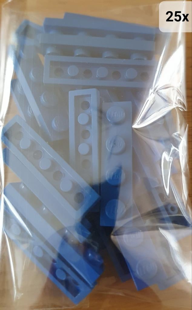 25x gebruikte blauwe LEGO Plaatjes 1x4, Overige thema's, Lego, Nieuw, Ophalen of Verzenden