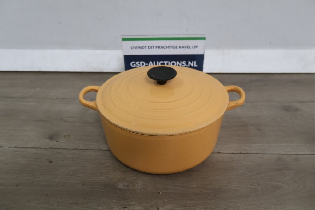 Le Creuset gietijzeren braadpan geel, Ophalen of Verzenden, Niet ingevuld, Niet ingevuld, Niet ingevuld