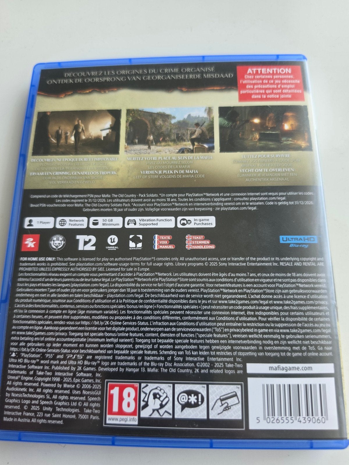Mafia: The Old Country PS5 - Zo goed als nieuw Lees Goed Aub, Avontuur en Actie, Vanaf 18 jaar, 1 speler, Ophalen of Verzenden