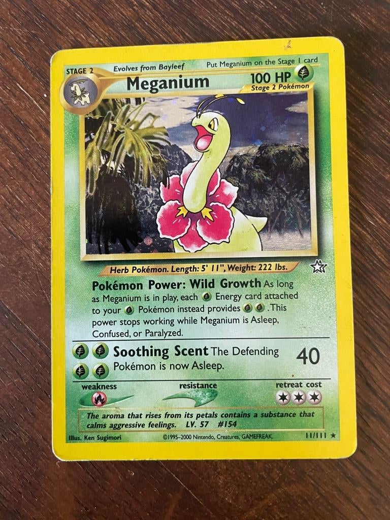 Pokemon Meganium - Neo Genesis, Ophalen of Verzenden, Gebruikt, Losse kaart
