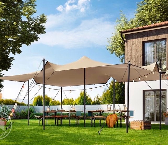 Profittent24 Classic Partytent 4.5x6m Zandkleur, Tuin en Terras, Partytenten, Ophalen, Opvouwbaar, Partytent, Nieuw