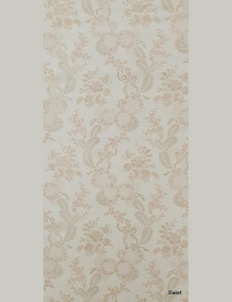 13963 Klassiek bloemenbehang pastel roze goud retro swiet, Ophalen of Verzenden, Roze