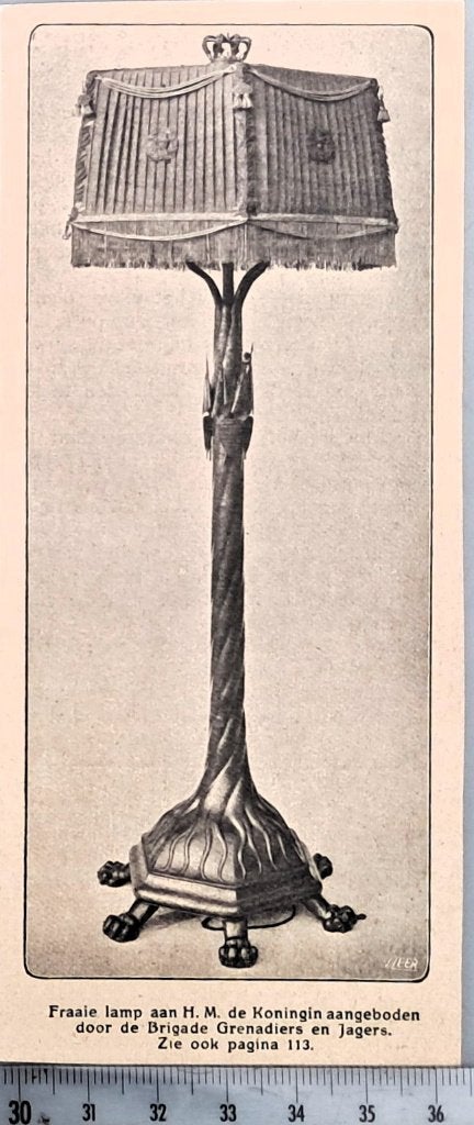Leger 1923; lamp voor Jub. Koningin van Grenadiers en Jagers, Verzamelen, Verzenden, Voor 1940, Gebruikt, Overige onderwerpen