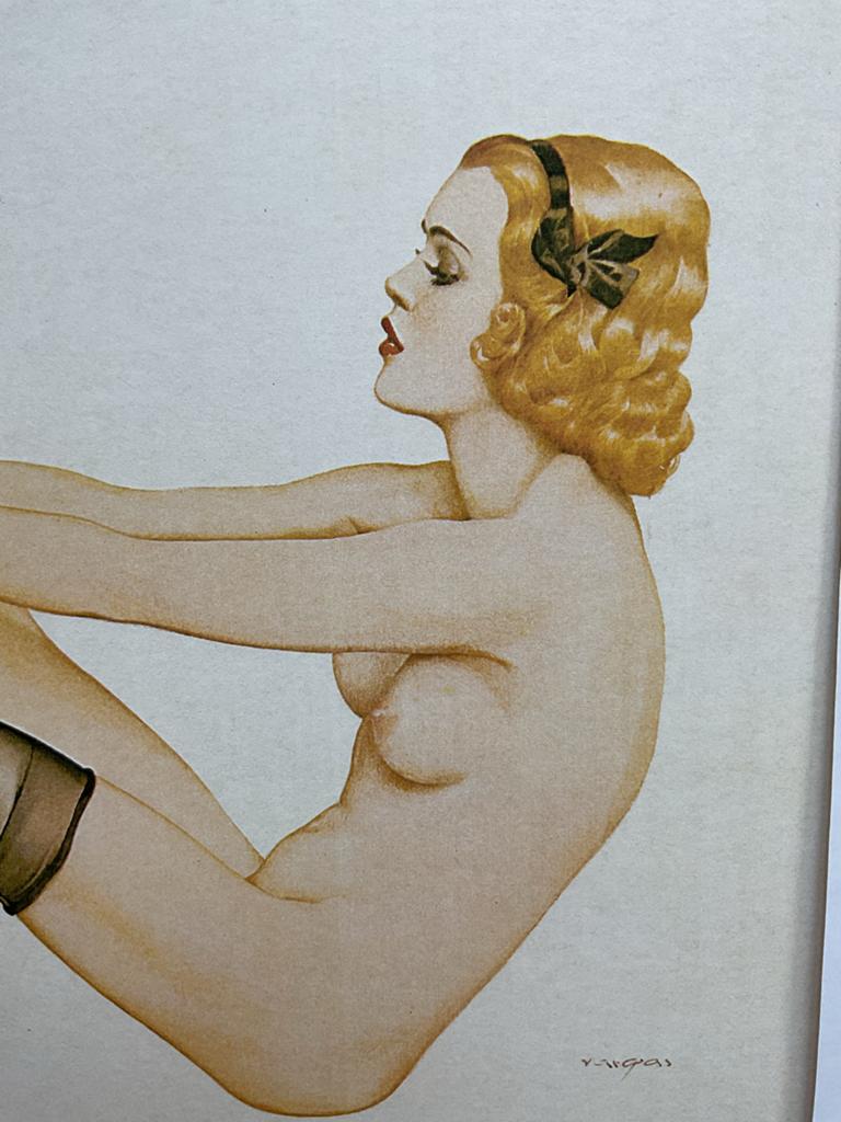 Vargas Pin-up Girl - Nieuwstaat met Passe-partout, Antiek en Kunst, Ophalen of Verzenden