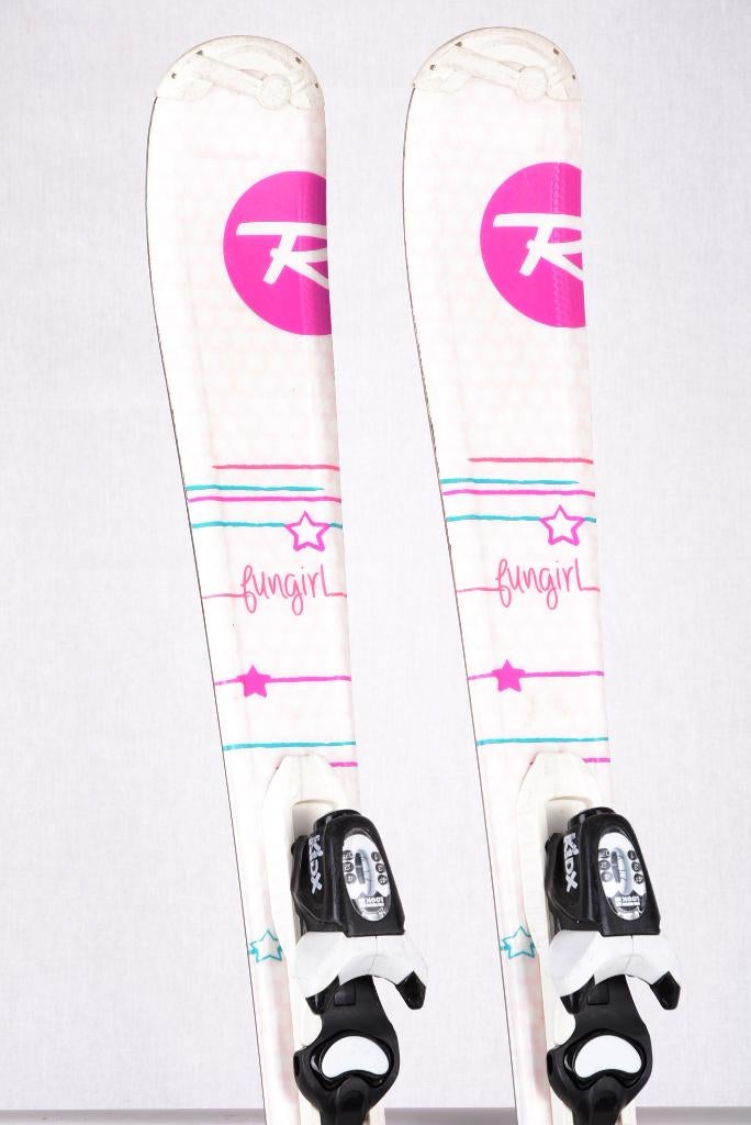 120 kinder ski's ROSSIGNOL FUN GIRL + Look KIDX 4.5, Gebruikt, 100 tot 140 cm, Rossignol, Ophalen of Verzenden