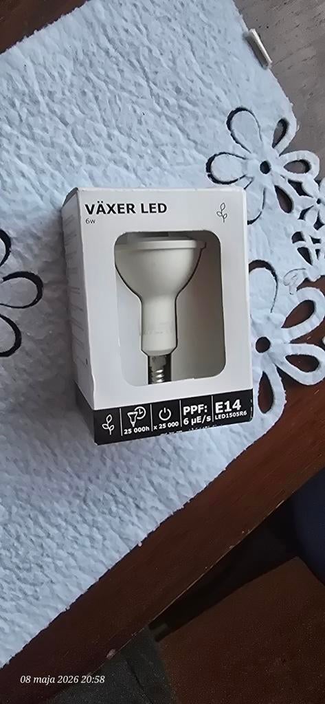 IKEA VÄXER LED groeilamp E14 6W - Nieuw in doos, Ophalen of Verzenden, Nieuw