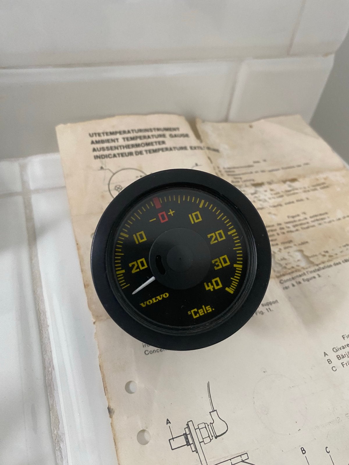 Orig. Volvo 140 164 GT Rallye instrument buitentemperatuur, Auto-onderdelen, Dashboard en Schakelaars, Ophalen of Verzenden, Gebruikt