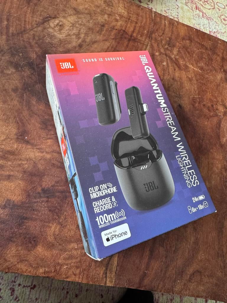 JBL Quantum Stream Wireless Lightning Microfoon voor iPhone, Audio, Tv en Foto, Koptelefoons, Zo goed als nieuw, Overige merken