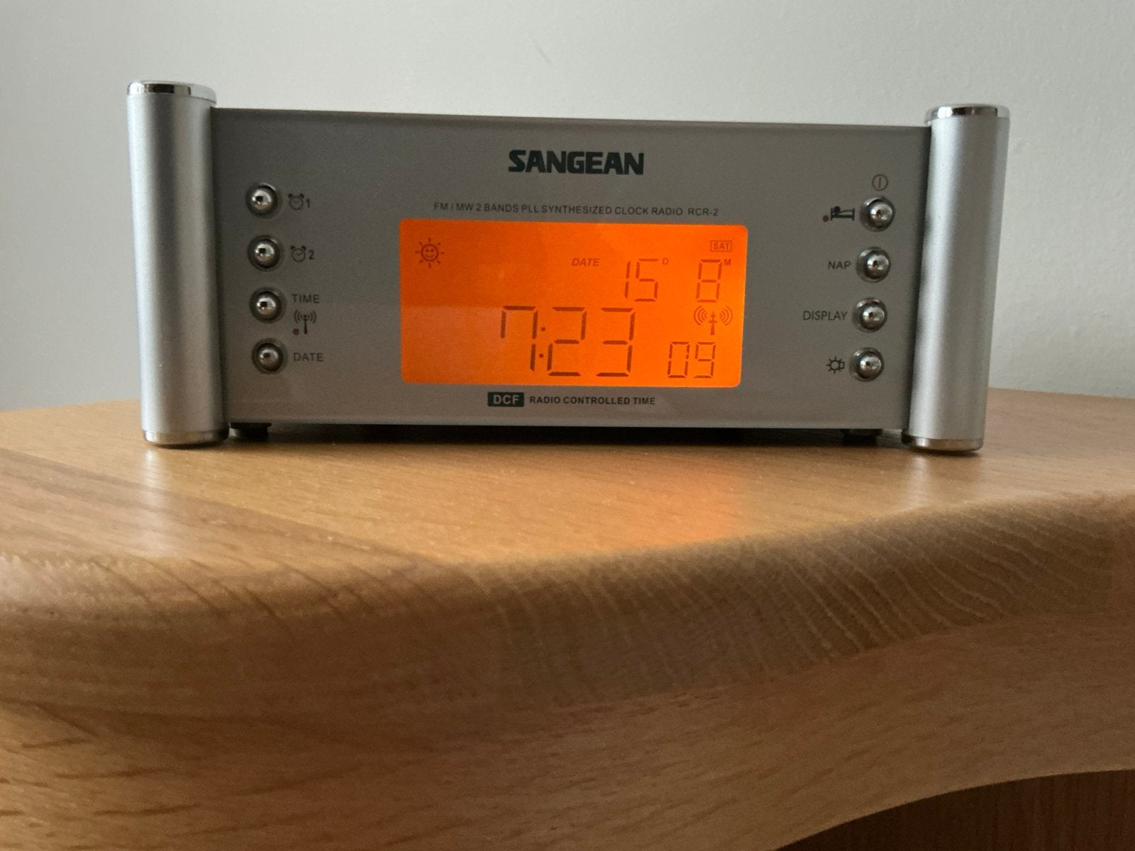 Sangean RCR2 klokradio zilver, Ophalen, Gebruikt