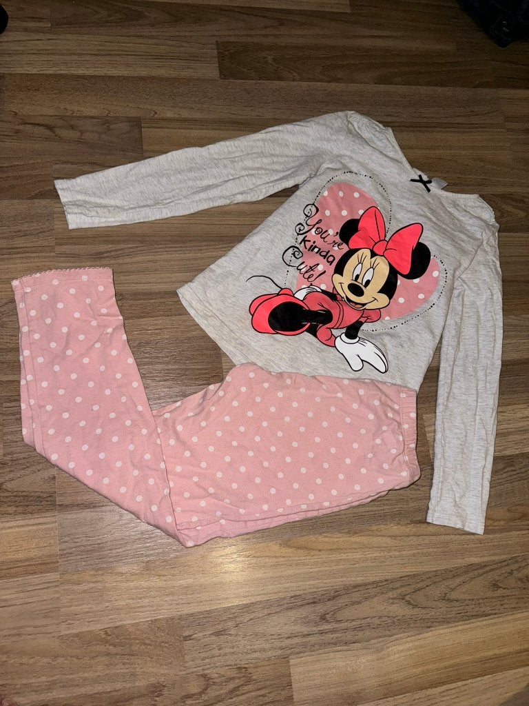 Pyjama H&M Minnie Mouse Disney roze 122 128, Ophalen of Verzenden, Gebruikt, Meisje, Nacht- of Onderkleding