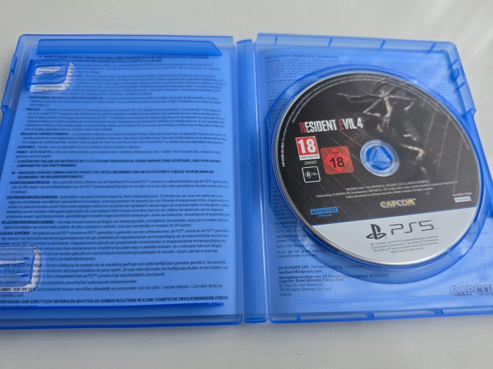 Resident Evil 4 Remake voor Playstation 5 Lees Beschrijving, Avontuur en Actie, Vanaf 18 jaar, Support@capcom.com, 1 speler