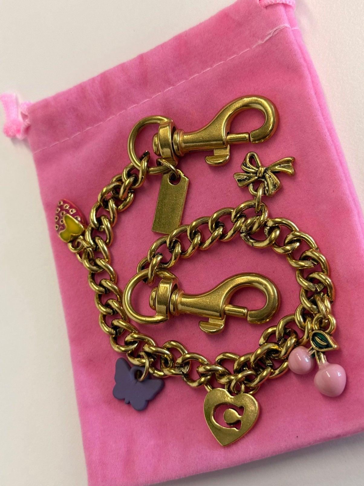 Chain bag Charm sleutelhanger (lichtroze cherry), Verzenden, Nieuw, Roze, Handtas
