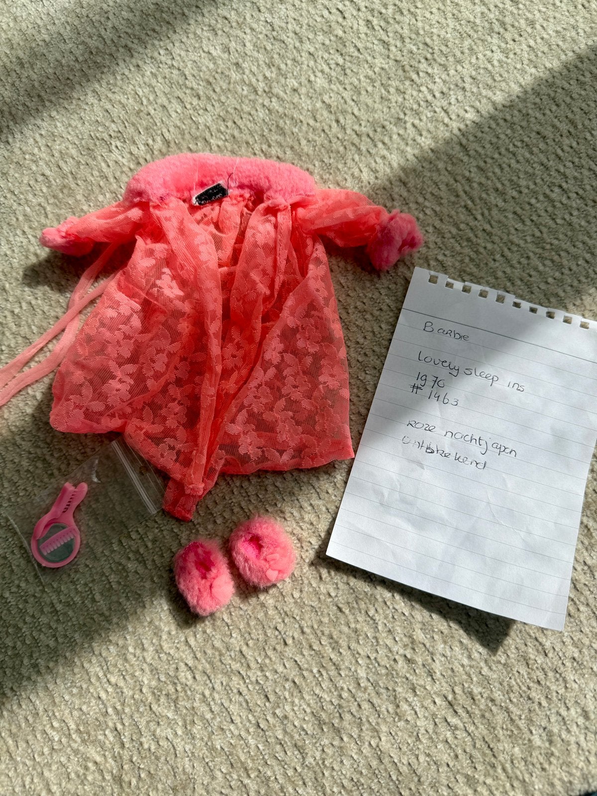 Vintage barbie kleding Lovely sleep ins #1463, Ophalen of Verzenden, Gebruikt, Kleertjes