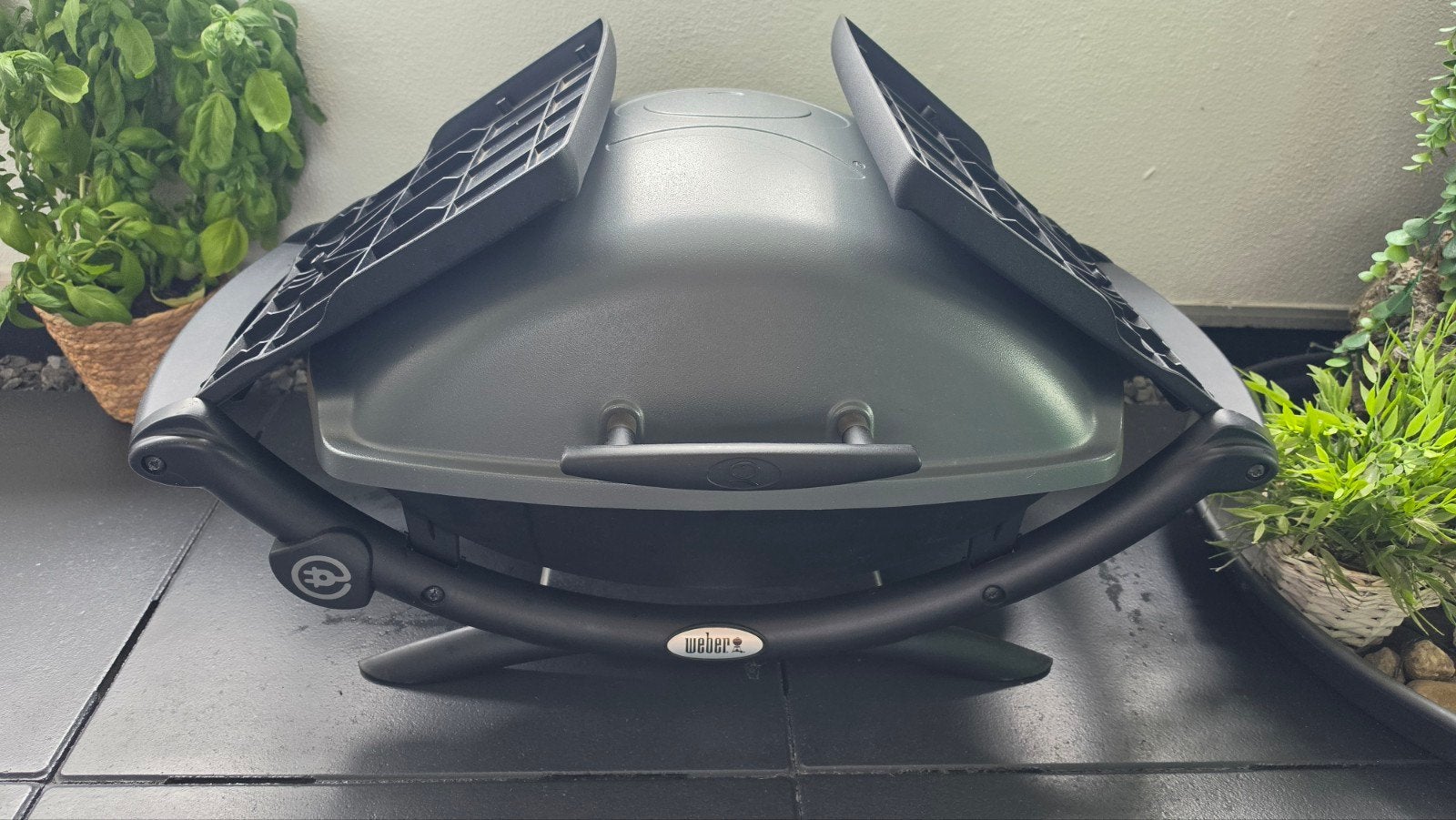 Weber Q1400 elektrische barbecue met standaard en hoes, Ophalen, Gebruikt, Weber