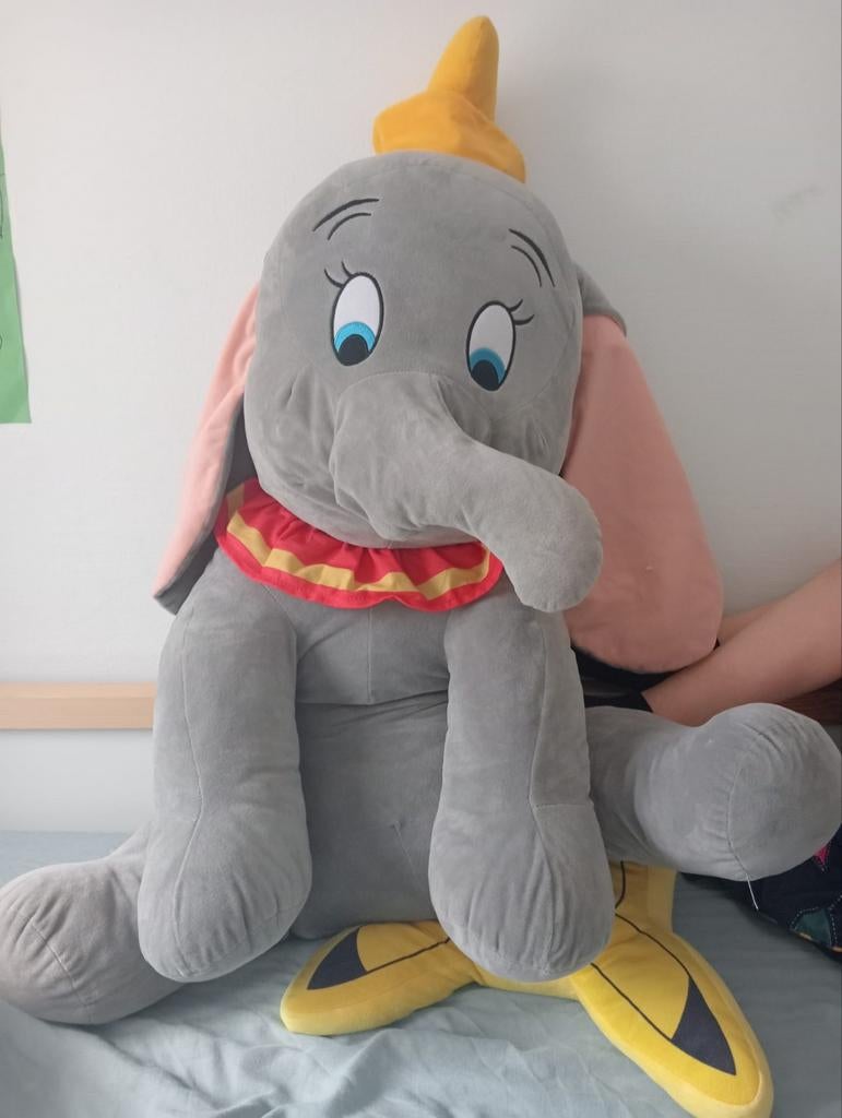 Grote Dombo knuffel XXL - Disney Olifant, Kinderen en Baby's, Disney, Disney, Grijs, Ophalen of Verzenden