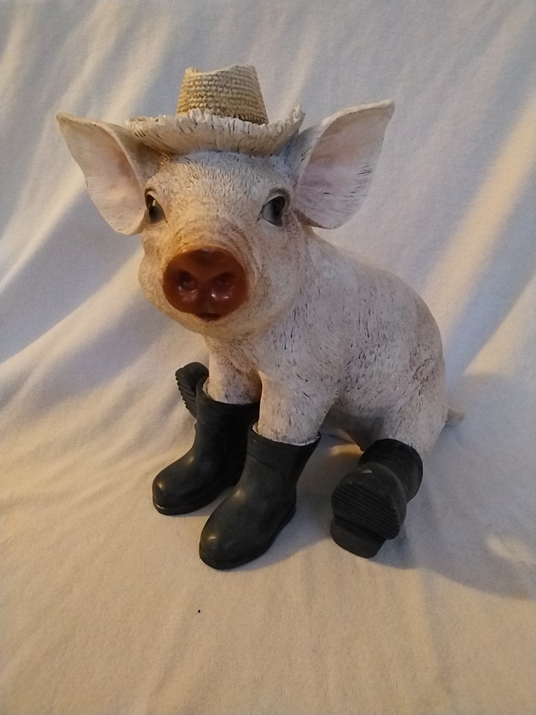 Decoratief varkentje met laarzen en hoed, MGO, Ophalen of Verzenden, Nieuw, Overige materialen