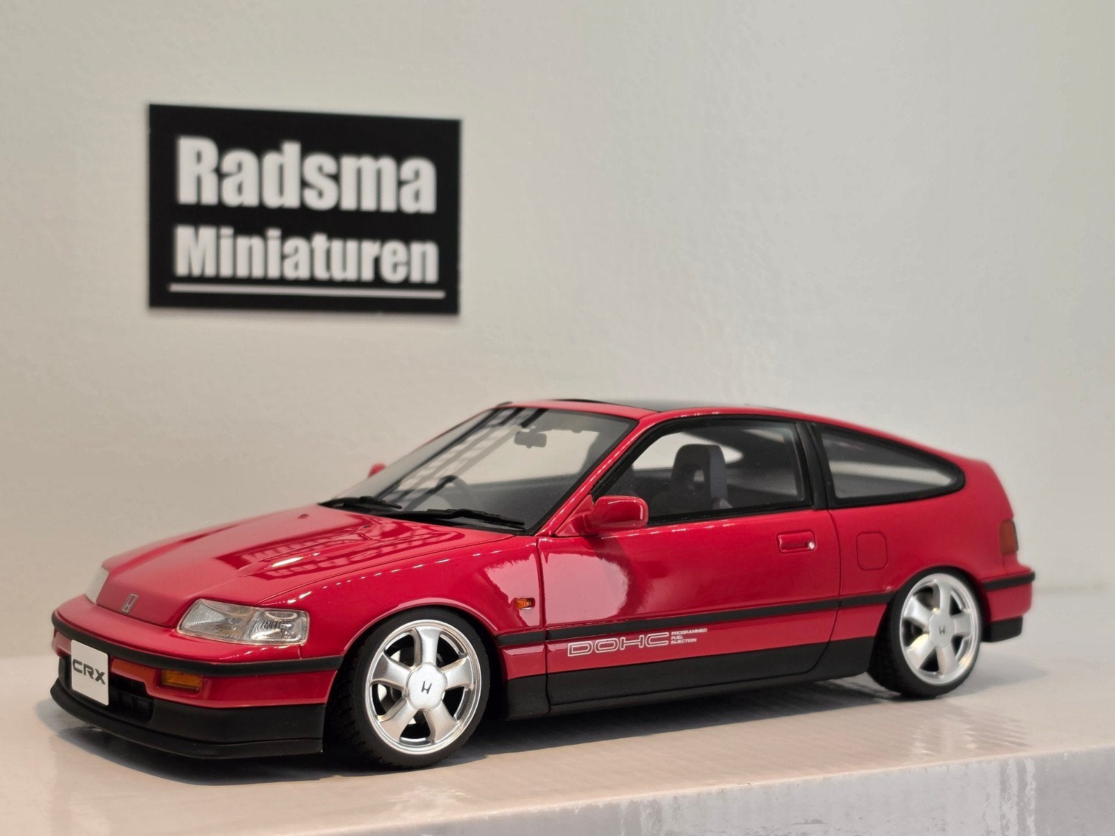 Honda CR-X - Verlaagd + VTi Velgen - Rood 1:18 Ottomobile, Hobby en Vrije tijd, Modelauto's | 1:18, OttOMobile, Auto, Ophalen of Verzenden
