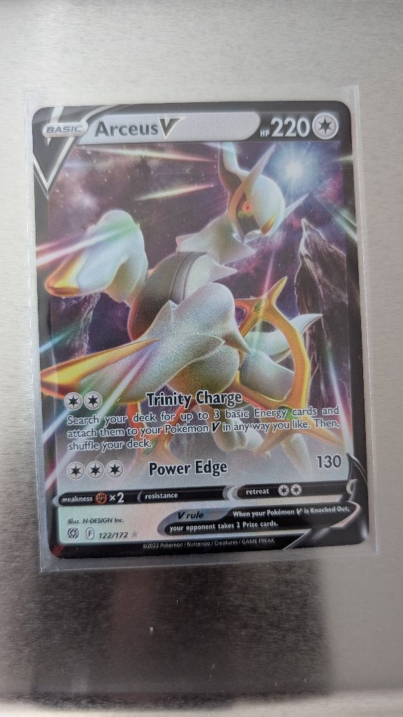 Arceus V 122/172 Pokémon Brilliant Stars., Ophalen of Verzenden, Zo goed als nieuw, Foil