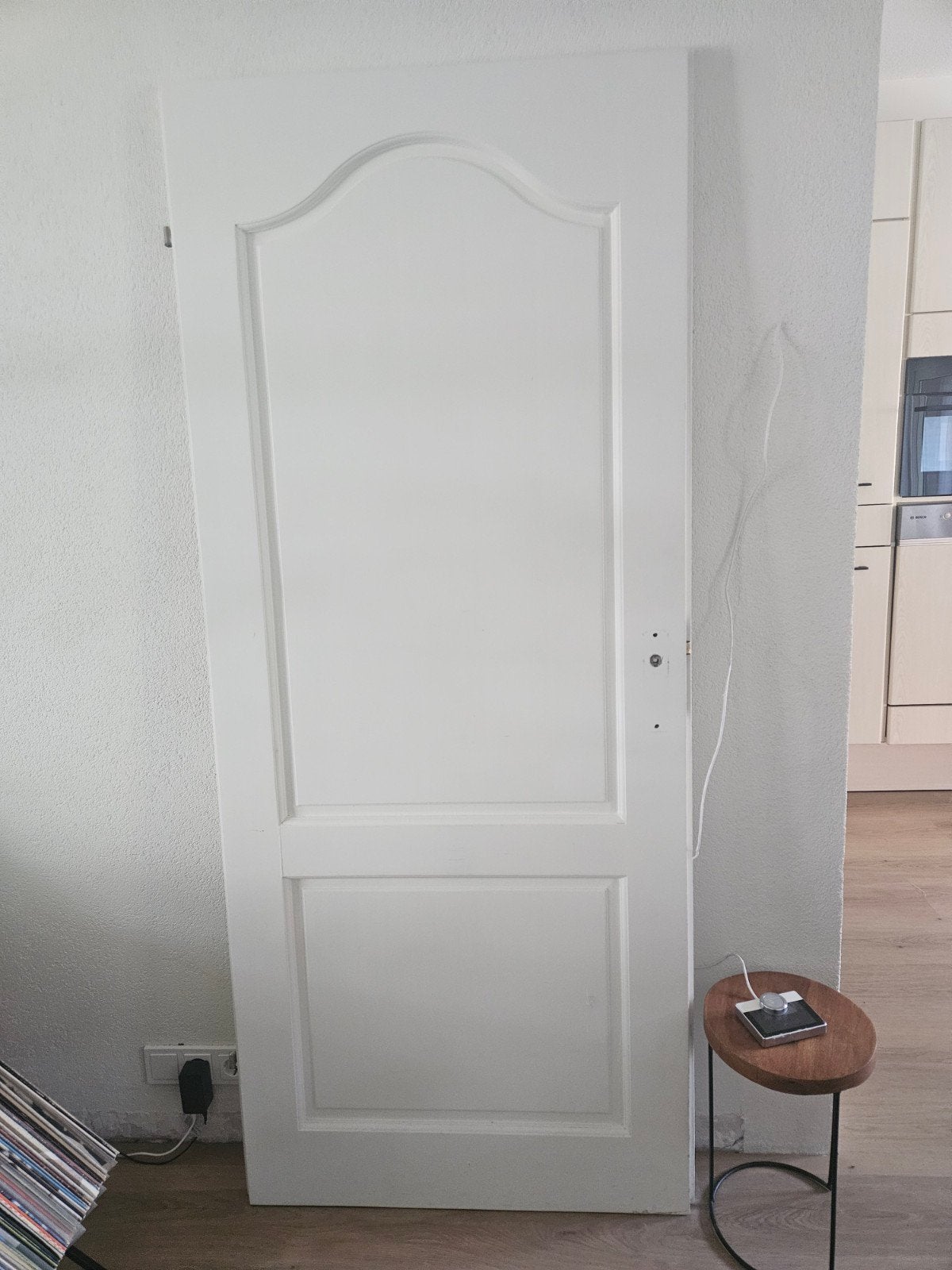 Witte binnendeur met klassiek paneel, Ophalen, Gebruikt, Binnendeur, 200 tot 215 cm