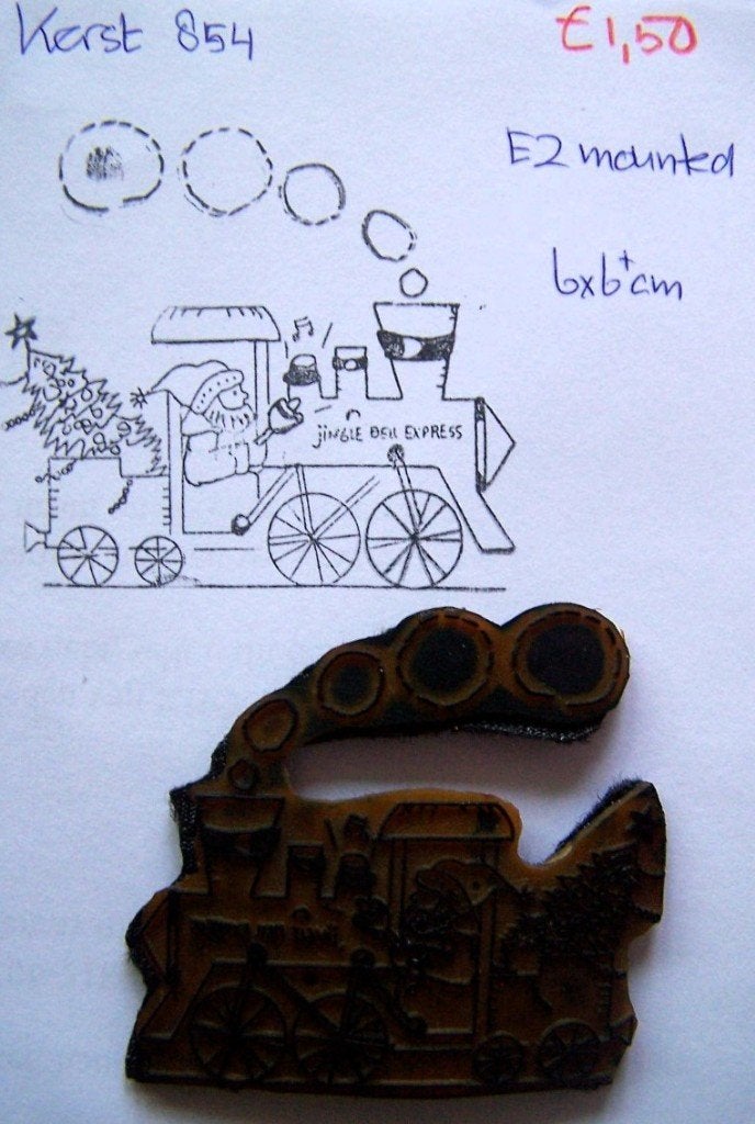 Kerst 854 EZ-mounted stempel, Hobby en Vrije tijd, Ophalen of Verzenden, Gebruikt, EZ-mounted stempel