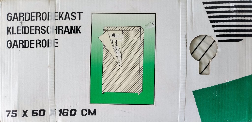NIEUW in doos opvouwbare garderobe kast, Huis en Inrichting, Kasten | Kledingkasten, Kunststof, Met plank(en), Nieuw, 150 tot 200 cm