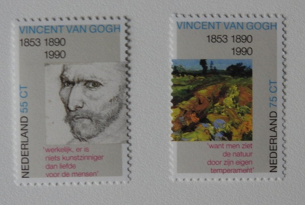 2 postzegels Vincent van Gogh 1990, Verzenden, Na 1940, Postfris