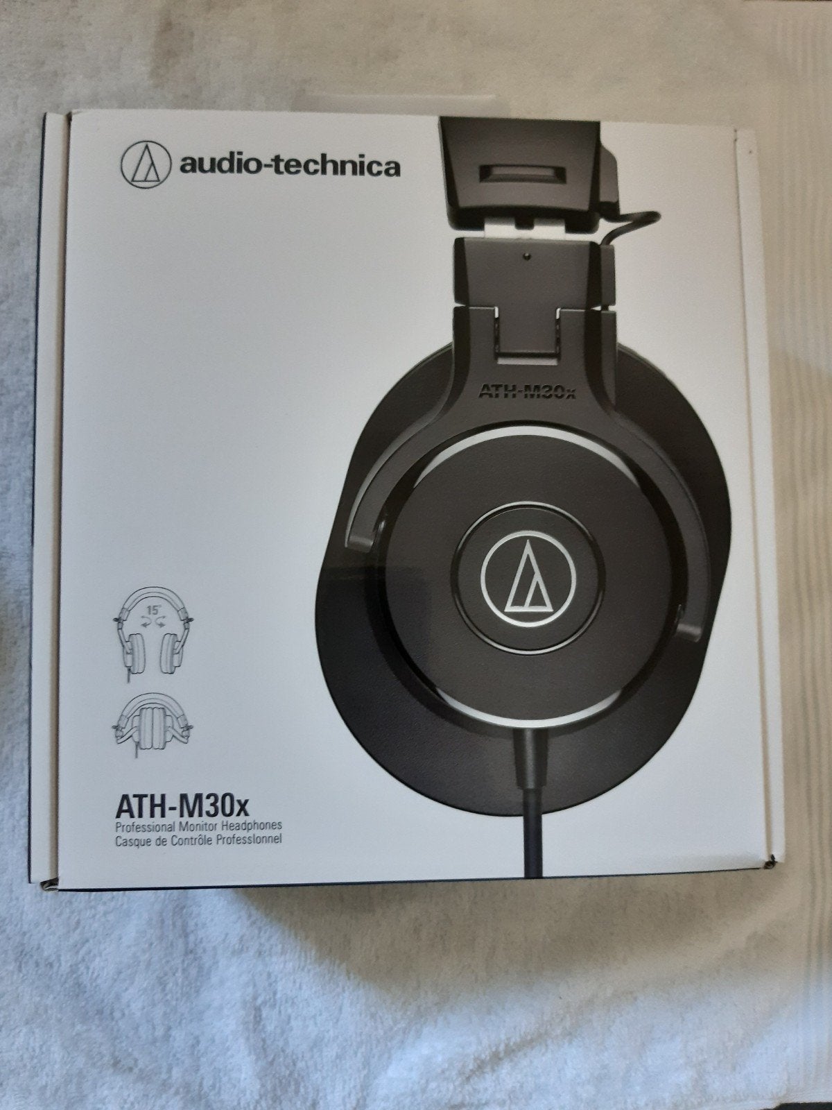 Audio-Technica ATH-M30x Over-ear Koptelefoon, Zo goed als nieuw, Over-ear, Microfoon, Zwart