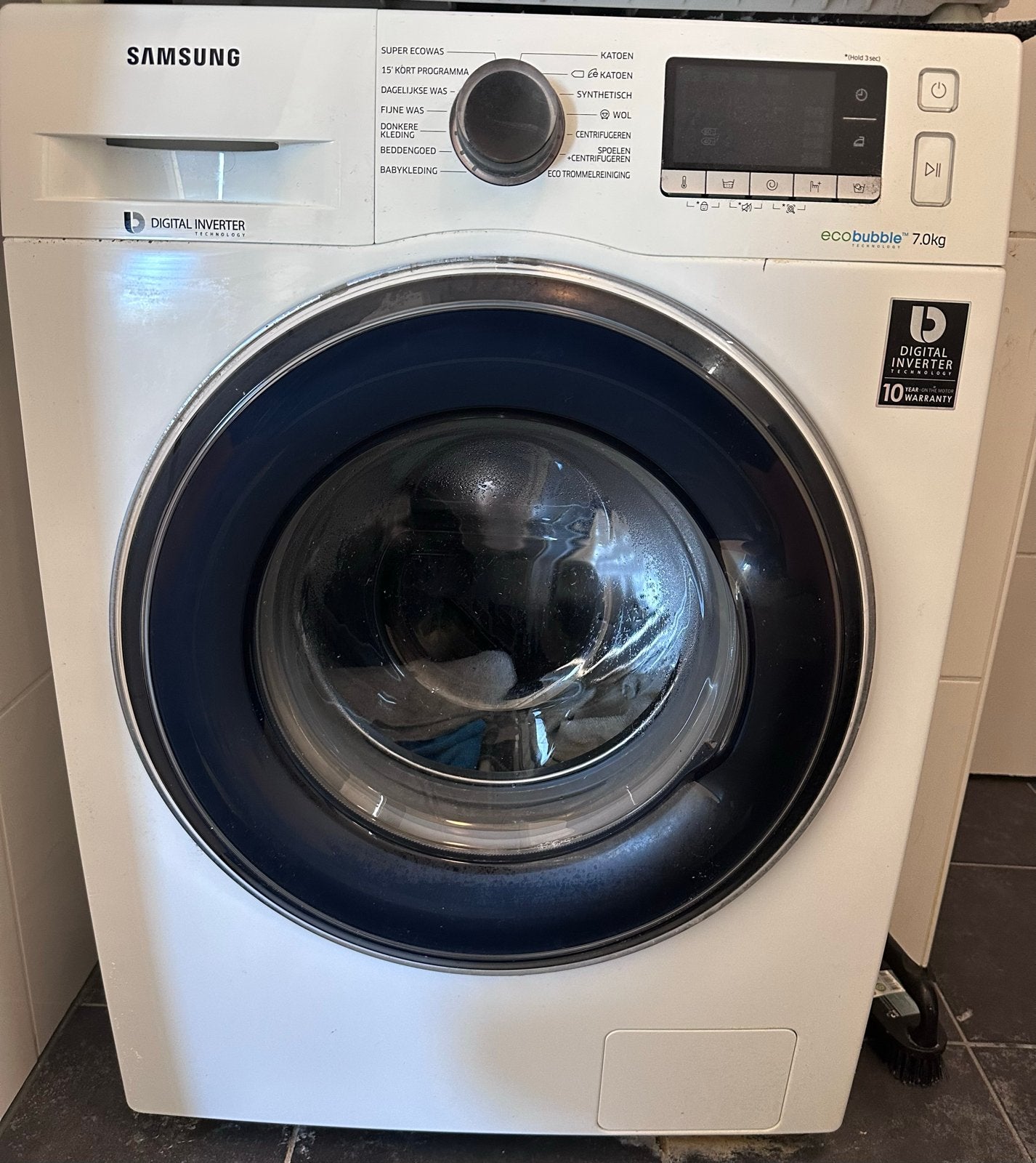 Samsung wasmachine en warmtepompdroger 7kg, Ophalen, Gebruikt, 85 tot 90 cm, 1200 tot 1600 toeren