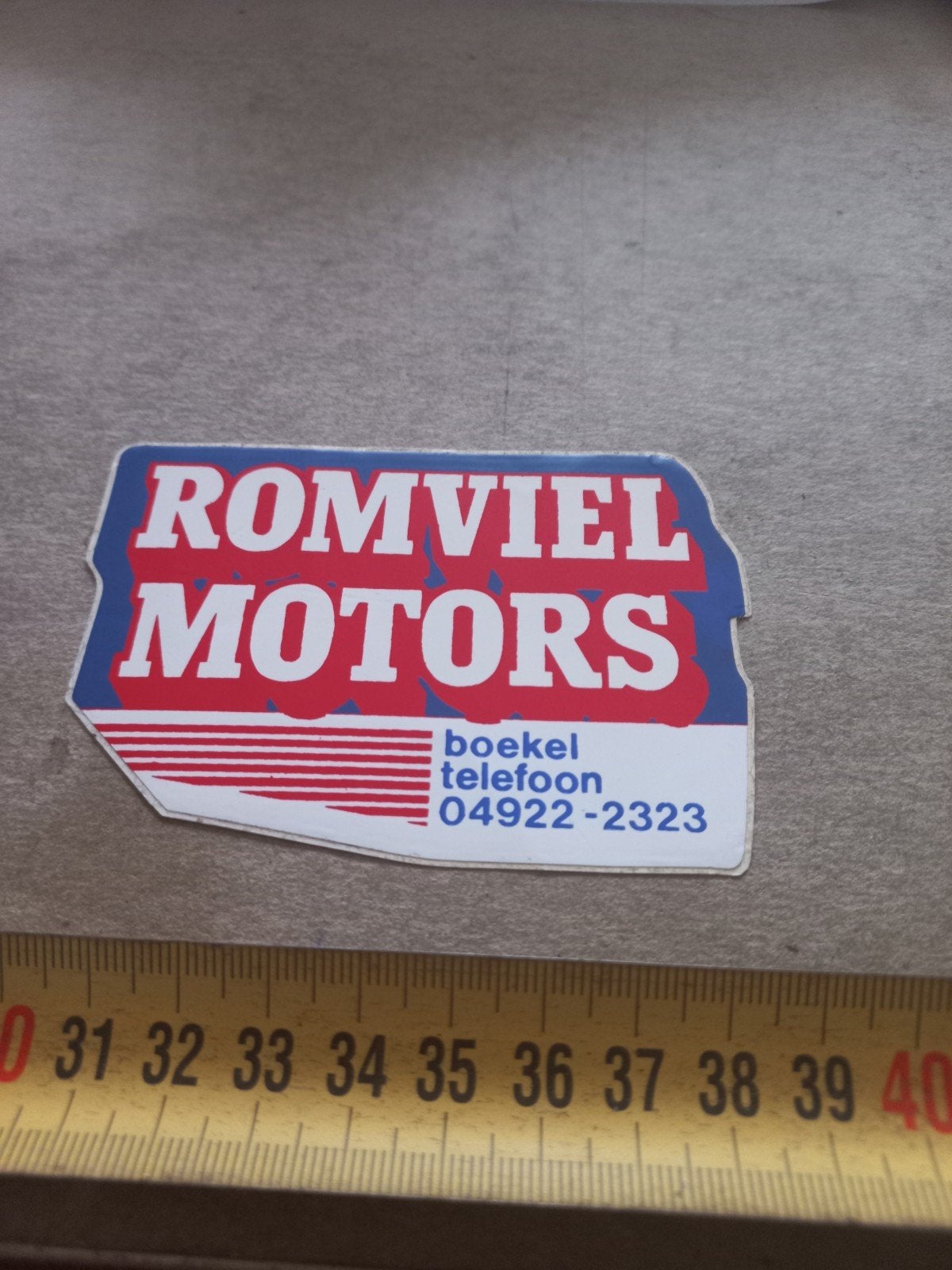 Vintage Romviel Motors Boekel sticker, Ophalen of Verzenden