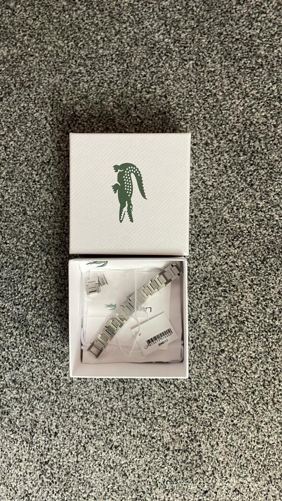 Lacoste armband - Zilverkleurig staal, Ophalen of Verzenden, Nieuw, Zilver, Staal