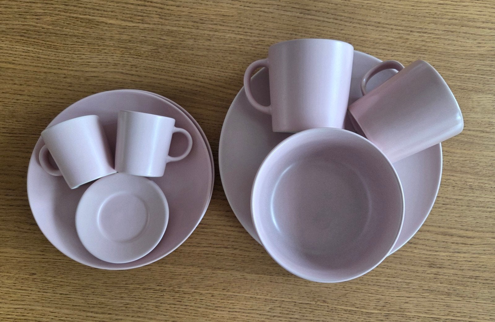 Ikea koffieset en diner servies, lichtroze, 4 stuks, Ophalen, Gebruikt, IKEA, Overige stijlen