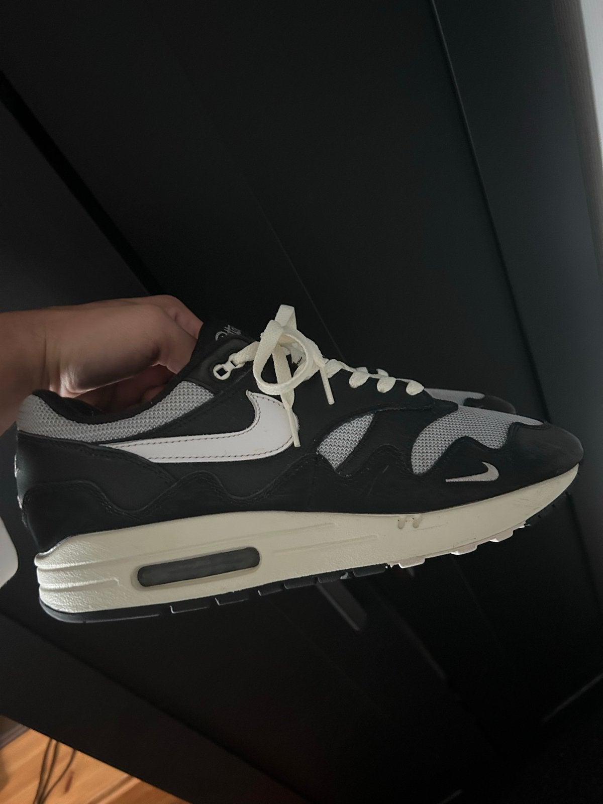 Nike Air Max 1 Sneakers - Zwart/Wit/Grijs, Kleding | Heren, Ophalen of Verzenden, Gedragen, Zwart, Sneakers of Gympen