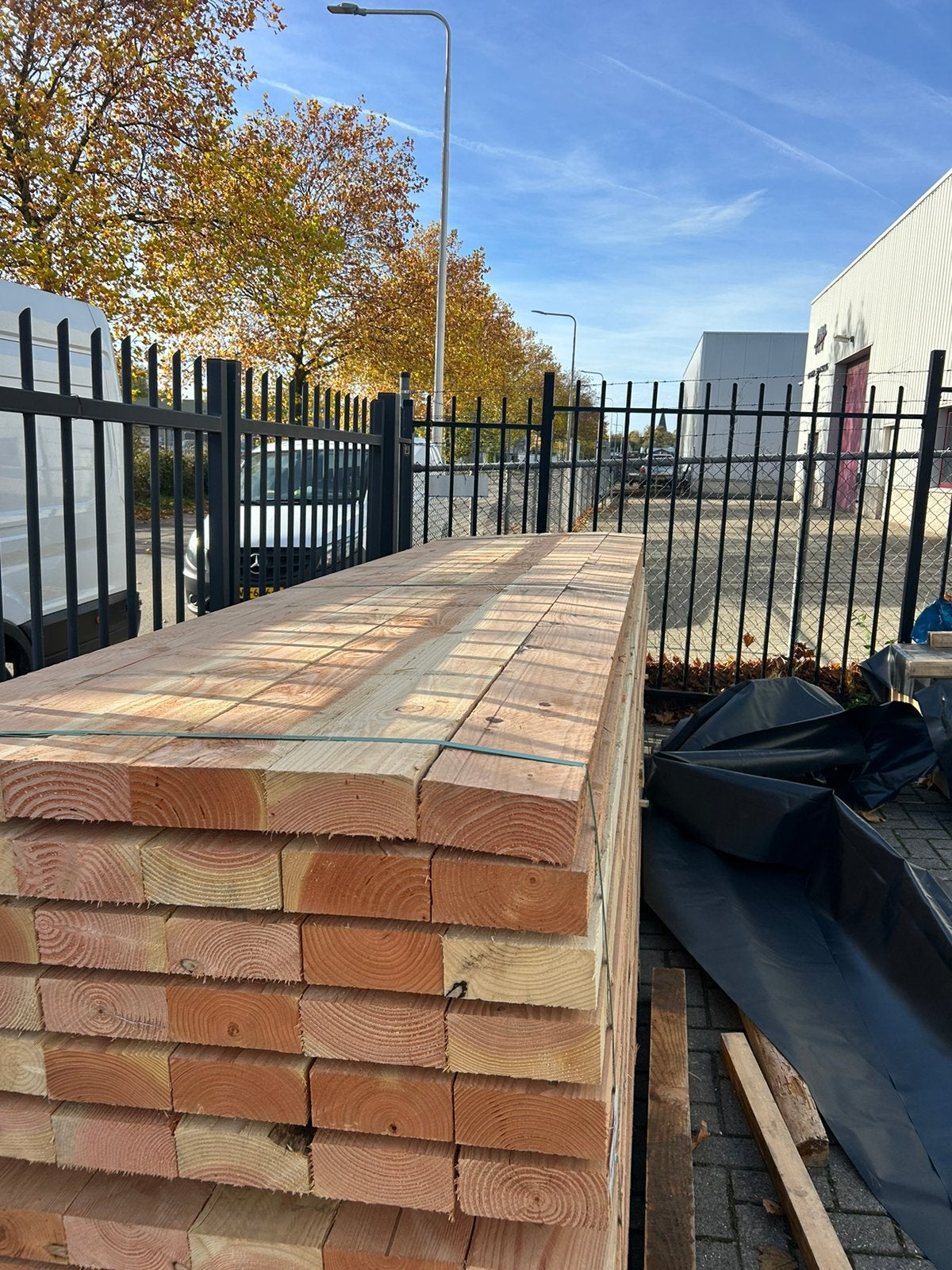 Douglas balk 7,5x17,5x400 cm per stuk € 37,00, Ophalen of Verzenden, Nieuw, 250 cm of meer, Planken