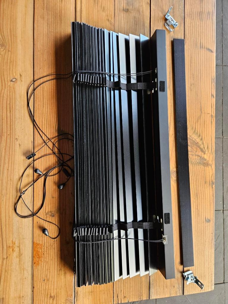 houten jaloezie met ladderband - zwart, Huis en Inrichting, Ophalen, Gebruikt, Zwart, 50 tot 100 cm