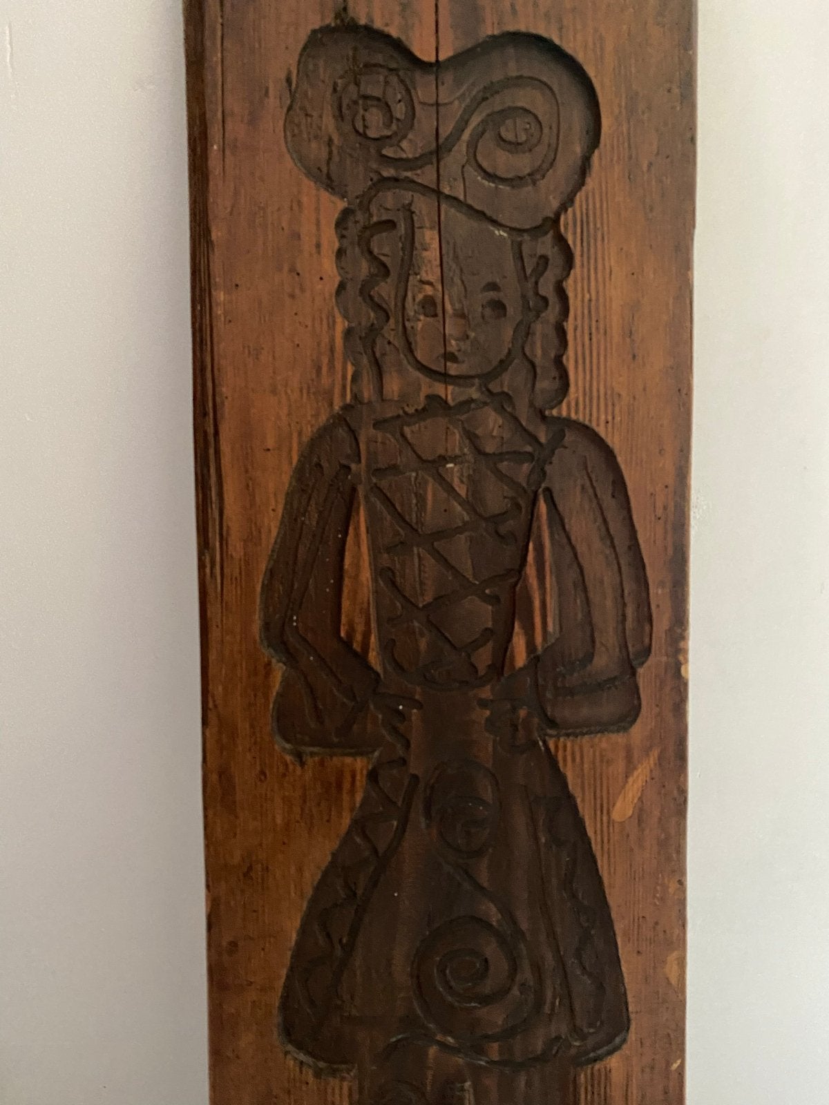 Grote antieke speculaasplank met figuur, Ophalen of Verzenden