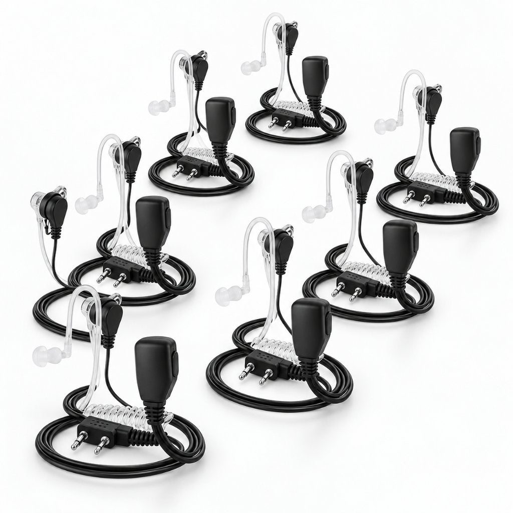 10x Portofoon Oortje 2-Pin Baofeng Kenwood, Minder dan 2 km, Verzenden, Nieuw, Met broekklem