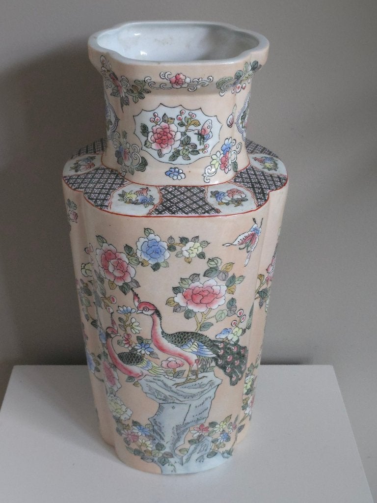 Grote Chinese Famille Rose vloervaas roze - 48 cm hoog, Antiek en Kunst, Ophalen