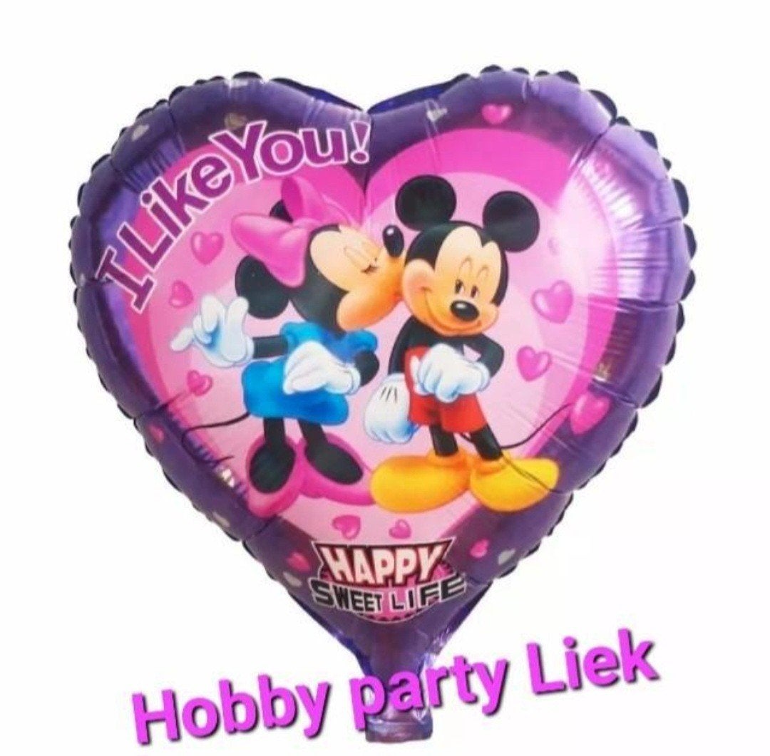 Minnie/ Mickey mouse folieballon nr M327, Ophalen of Verzenden, Nieuw, Versiering, Verjaardag
