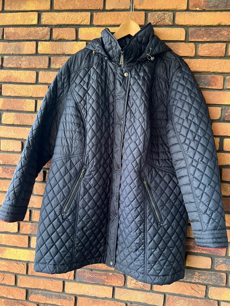 “Frandsen” d.blauwe winterjas met capuchon 50  Als  nieuw, Kleding | Dames, Jassen | Winter, Ophalen of Verzenden, Zo goed als nieuw