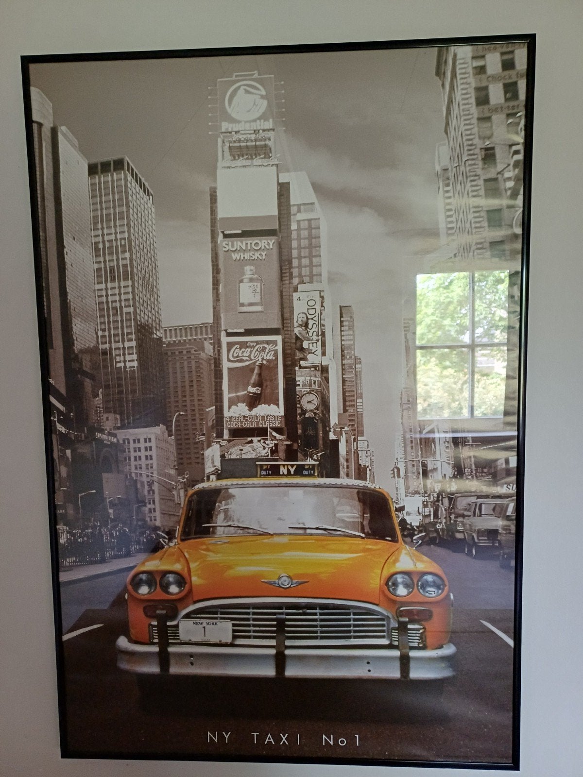 Schilderij: New York gele taxi - 90x60 cm, Huis en Inrichting, Woonaccessoires | Schilderijen, Tekeningen en Foto's, Ophalen, Gebruikt