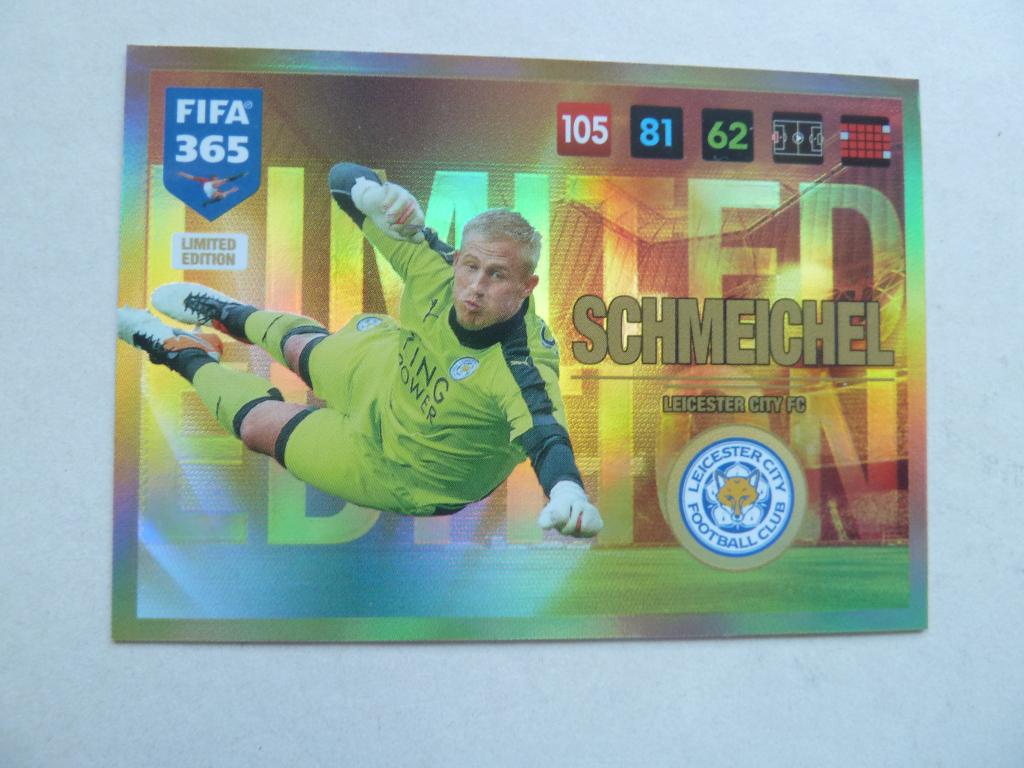 Panini Fifa 365 Limited Edition card  Schmeichel Leicester, Ophalen of Verzenden, Zo goed als nieuw, Buitenlandse clubs, Overige typen