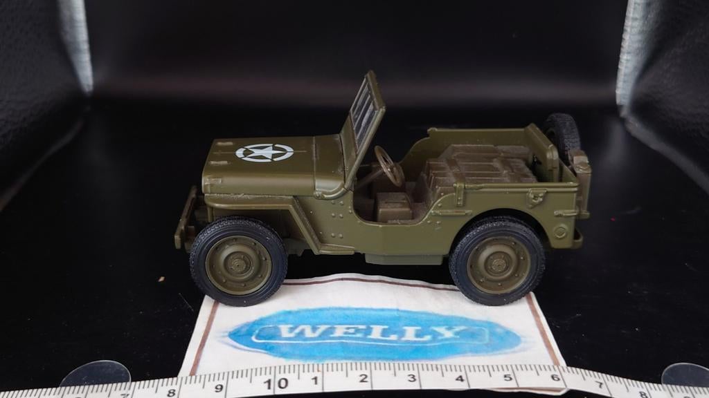 Welly 1:43 Willy's Jeep - Groen Militair Voertuig Model, Ophalen of Verzenden, Zo goed als nieuw, Auto, Overige merken
