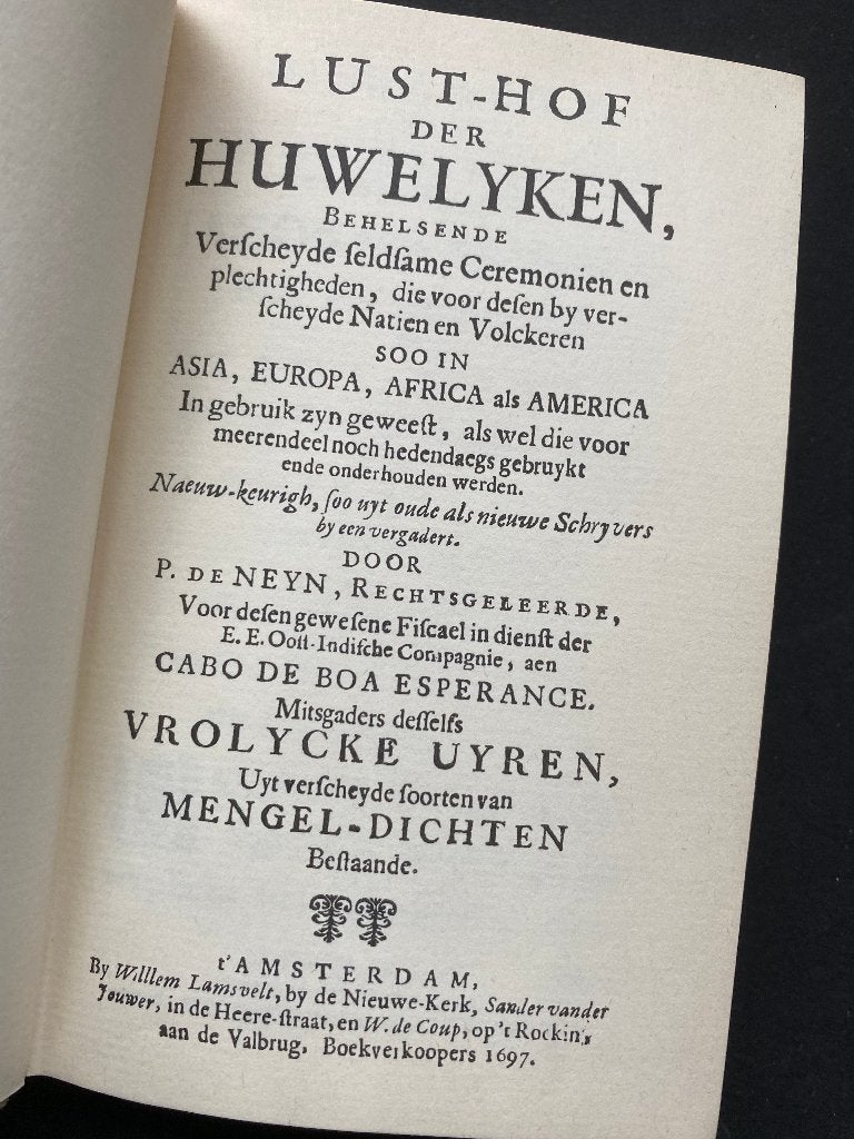 Lust-hof der huwelyken / 1697, Ophalen of Verzenden